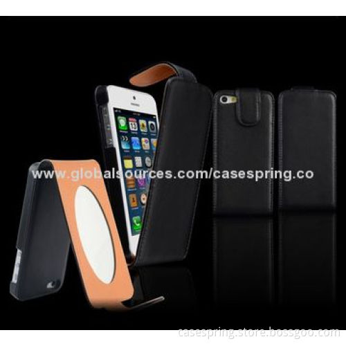 Flip PU Leather Case with Mirror for iPhone 5/5S